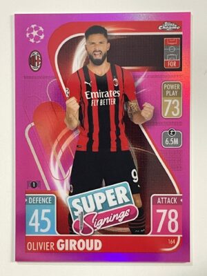 Olivier Giroud Super Signings Pink Parallel Topps Match Attax Chrome 2021 2022