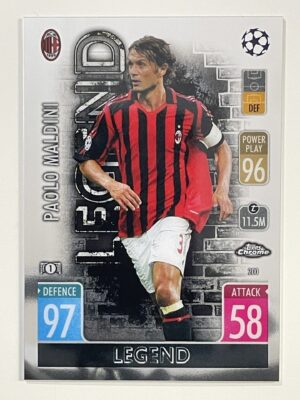 Paolo Maldini Legend AC Milan Topps Match Attax Chrome 2021 2022 Football Card