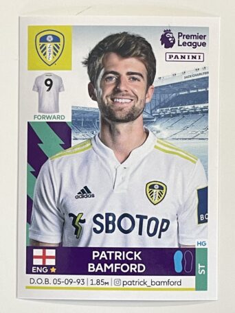 Patrick Bamford Leeds United Panini Premier League 2022 Football Sticker