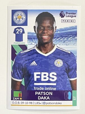 Patson Daka Leicester City Panini Premier League 2022 Football Sticker