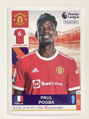 Paul Pogba Manchester United Panini Premier League 2022 Football Sticker
