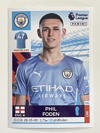 Phil Foden Manchester City Panini Premier League 2022 Football Sticker