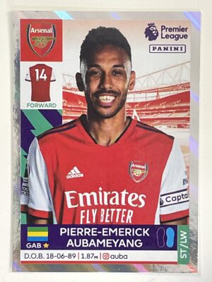Pierre-Emerick Aubameyang Captain Arsenal Panini Premier League 2022 Football Sticker
