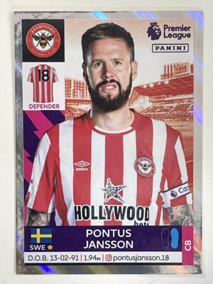 Pontus Jansson Captain Brentford Panini Premier League 2022 Football Sticker