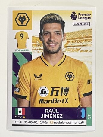 Raul Wolves Panini Premier League 2022 Football Sticker