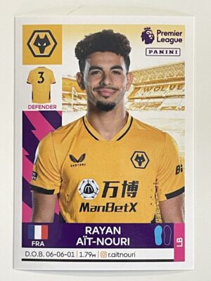 Rayan Ait-Nouri Wolves Panini Premier League 2022 Football Sticker