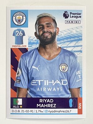 Riyad Mahrez Manchester City Panini Premier League 2022 Football Sticker