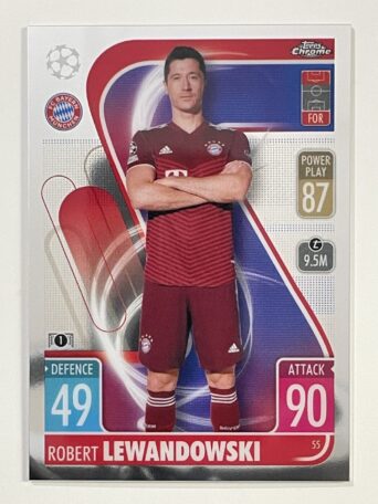 Robert Lewandowski Bayern Munich Topps Match Attax Chrome 2021 2022 Football Card