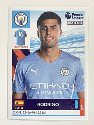 Rodrigo Manchester City Panini Premier League 2022 Football Sticker