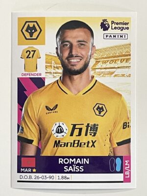 Romain Saiss Wolves Panini Premier League 2022 Football Sticker
