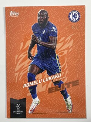 Romelu Lukaku Chelsea 4:5 Parallel Elite Topps Gold 2021 UEFA Champions League Football Card