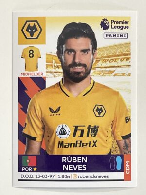 Ruben Neves Wolves Panini Premier League 2022 Football Sticker