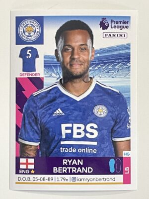 Ryan Bertrand Leicester City Panini Premier League 2022 Football Sticker