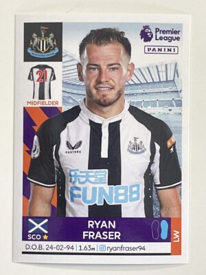 Ryan Fraser Newcastle United Panini Premier League 2022 Football Sticker