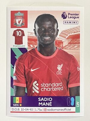Sadio Mane Liverpool Panini Premier League 2022 Football Sticker