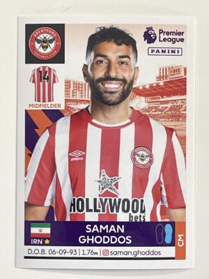 Saman Ghoddos Brentford Panini Premier League 2022 Football Sticker