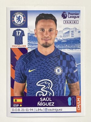 Saul Niguez Chelsea Panini Premier League 2022 Football Sticker