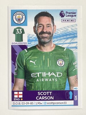 Scott Carson Manchester City Panini Premier League 2022 Football Sticker