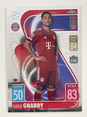 Serge Gnabry Bayern Munich Topps Match Attax Chrome 2021 2022 Football Card
