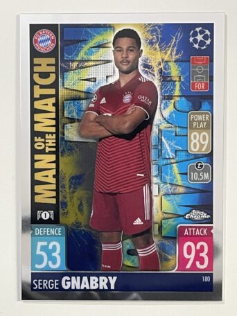 Serge Gnabry Man of the Match Bayern Munich Topps Match Attax Chrome 2021 2022 Football Card
