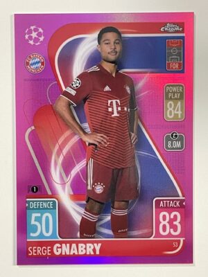 Serge Gnabry Pink Parallel Topps Match Attax Chrome 2021 2022