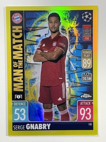 Serge Gnabry Yellow Parallel Topps Match Attax Chrome 2021 2022
