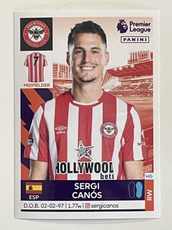 Sergi Canos Brentford Panini Premier League 2022 Football Sticker