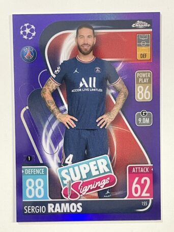Sergio Ramos Super Signings Purple Parallel Topps Match Attax Chrome 2021 2022