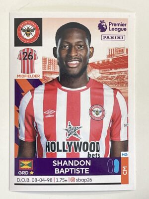 Shandon Baptiste Brentford Panini Premier League 2022 Football Sticker
