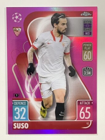 Suso Pink Parallel Topps Match Attax Chrome 2021 2022