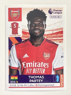 Thomas Partey Arsenal Panini Premier League 2022 Football Sticker