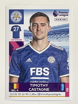 Timothy Castagne Leicester City Panini Premier League 2022 Football Sticker