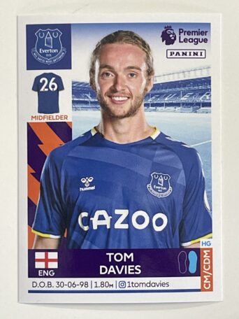 Tom Davies Everton Panini Premier League 2022 Football Sticker