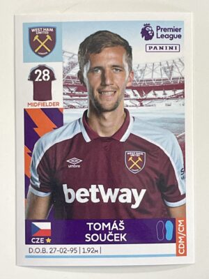 Tomas Soucek West Ham Panini Premier League 2022 Football Sticker