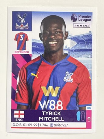 Tyrick Mitchell Crystal Palace Panini Premier League 2022 Football Sticker