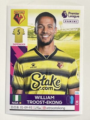 William Troost-Ekong Watford Panini Premier League 2022 Football Sticker