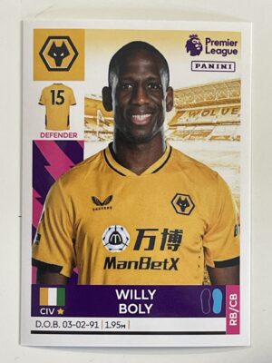 Willy Boly Wolves Panini Premier League 2022 Football Sticker