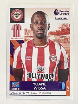 Yoane Wissa Brentford Panini Premier League 2022 Football Sticker