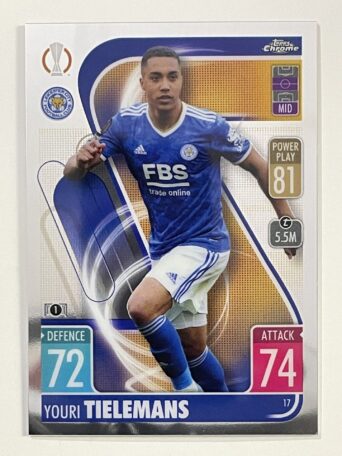 Youri Tielemans Leicester City Topps Match Attax Chrome 2021 2022 Football Card