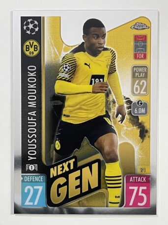 Youssoufa Moukoko Next Gen Borussia Dortmund Topps Match Attax Chrome 2021 2022 Football Card