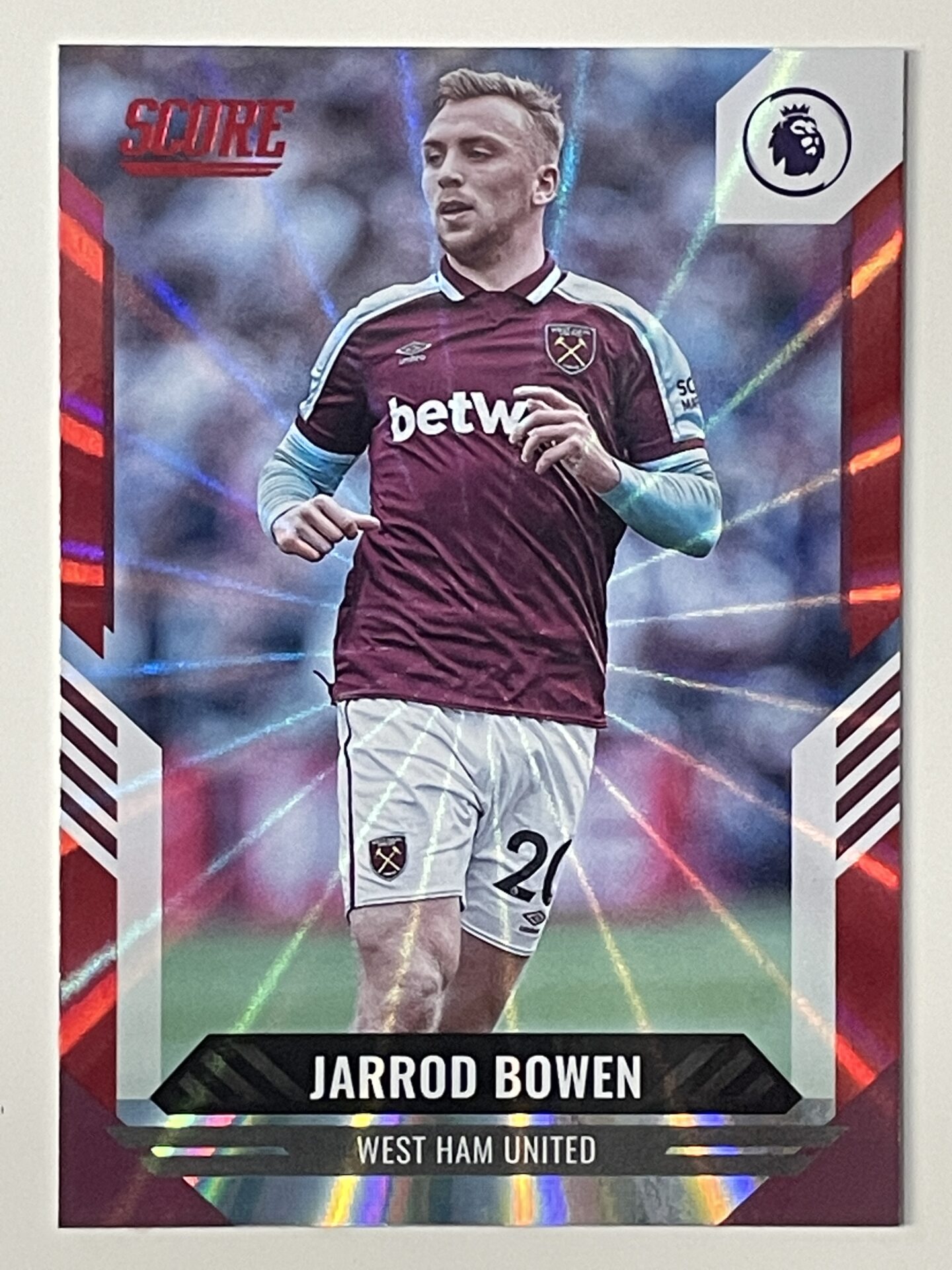 jarrod Bowen-West Ham-Rosa Laser 04/25 PANINI Campionato di calcio SCORE 21/22 