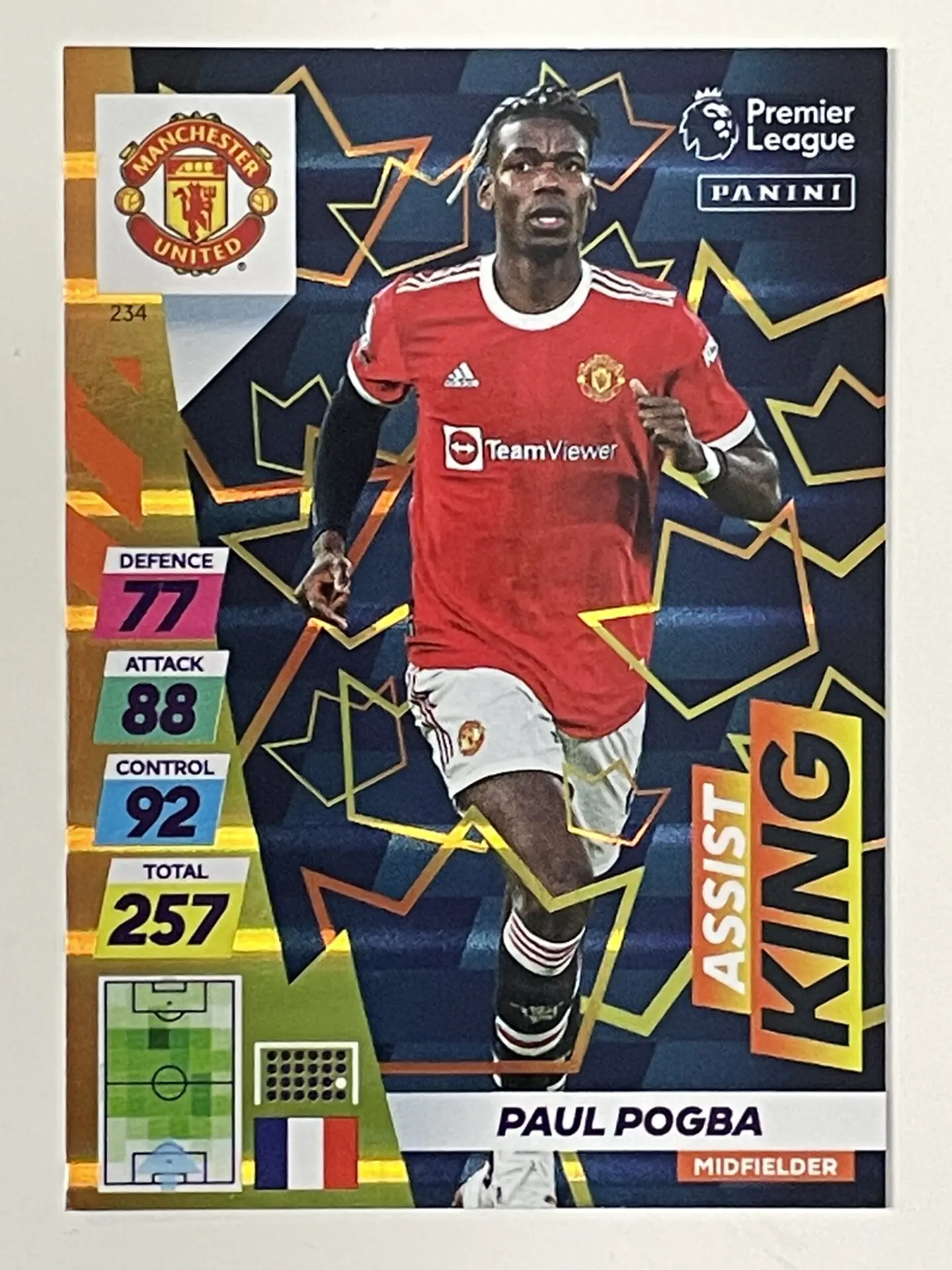 N° 23 - CARTE PANINI FOOT - ADRENALYN XL - FIFA 365 - 2021 - PAUL POGBA -  FANS' FAVOURITE - MANCHESTER UNITED