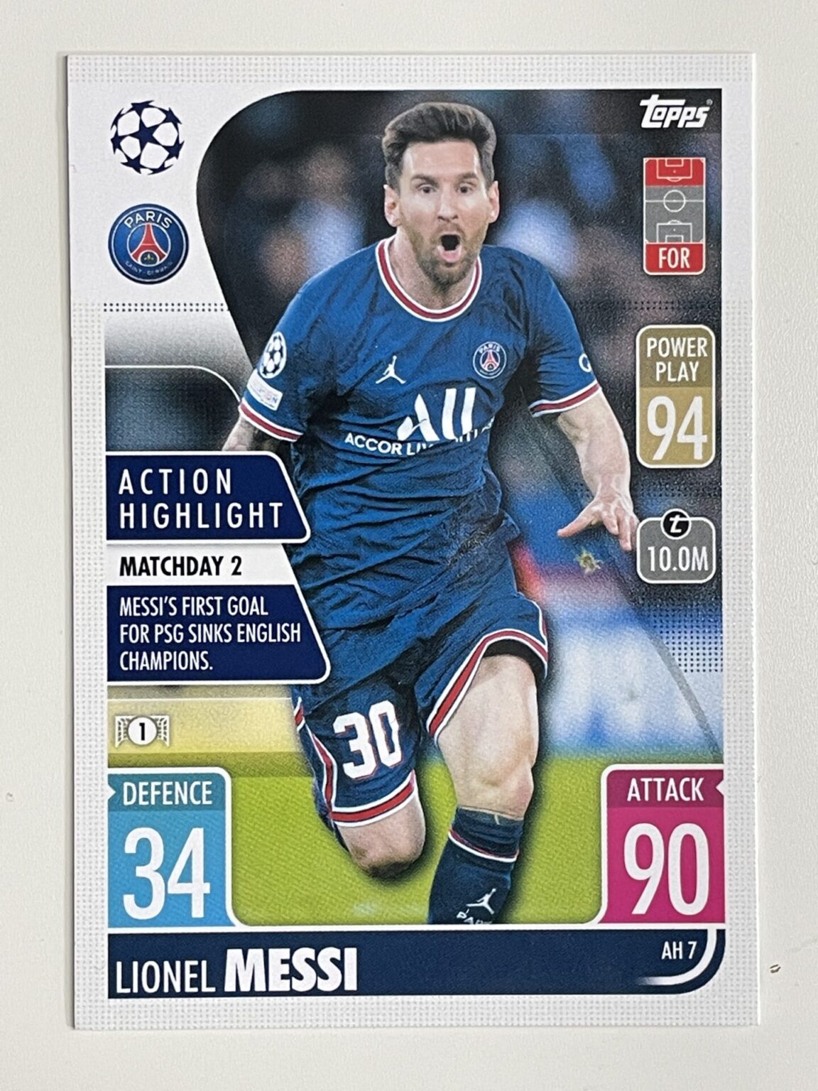 AH7 Lionel Messi PSG Action Highlight Topps Match Attax Extra 2021/22