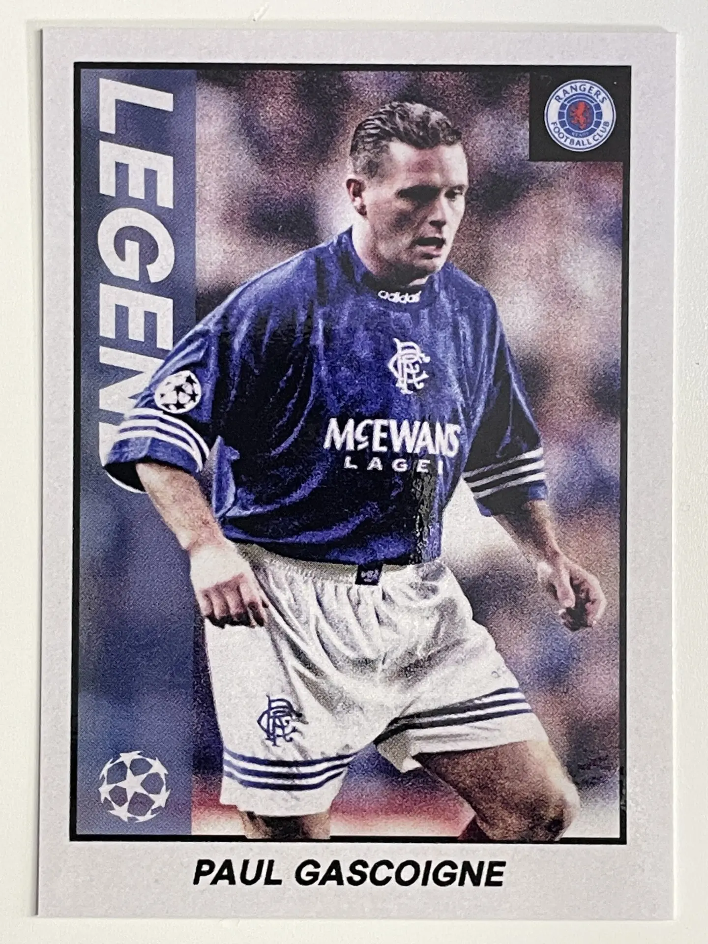 150 Paul Gascoigne Rangers Legend Topps Merlin Heritage 97 UEFA Champions  League Hobby Card - Solve Collectibles