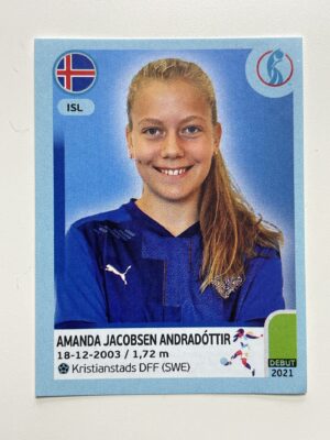 Amanda Jacobsen Andradottir Iceland Base Panini Womens Euro 2022 Stickers Collection