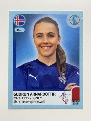 Gudrun Arnardottir Iceland Base Panini Womens Euro 2022 Stickers Collection