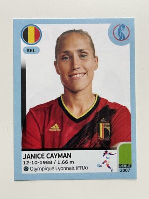 Janice Cayman Belgium Base Panini Womens Euro 2022 Stickers Collection