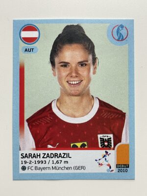 Sarah Zadrazil Austria Base Panini Womens Euro 2022 Stickers Collection