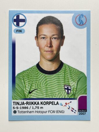 Tinja-Riikka Korpela Finland Base Panini Womens Euro 2022 Stickers Collection