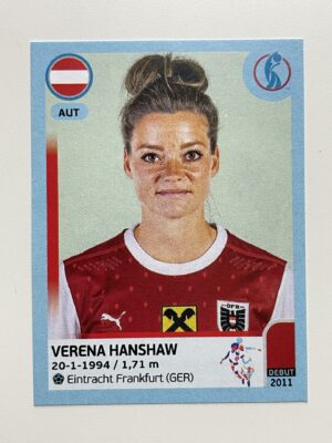 Verena Hanshaw Austria Base Panini Womens Euro 2022 Stickers Collection